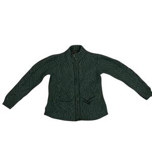 Vintage Inis crafts wool full zip fisherman sweater women’s S